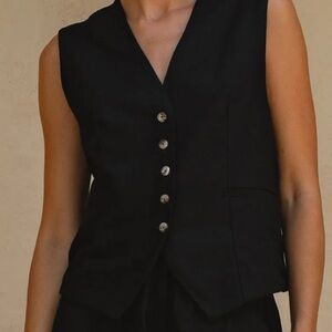 Bali Black Button-Down Vest